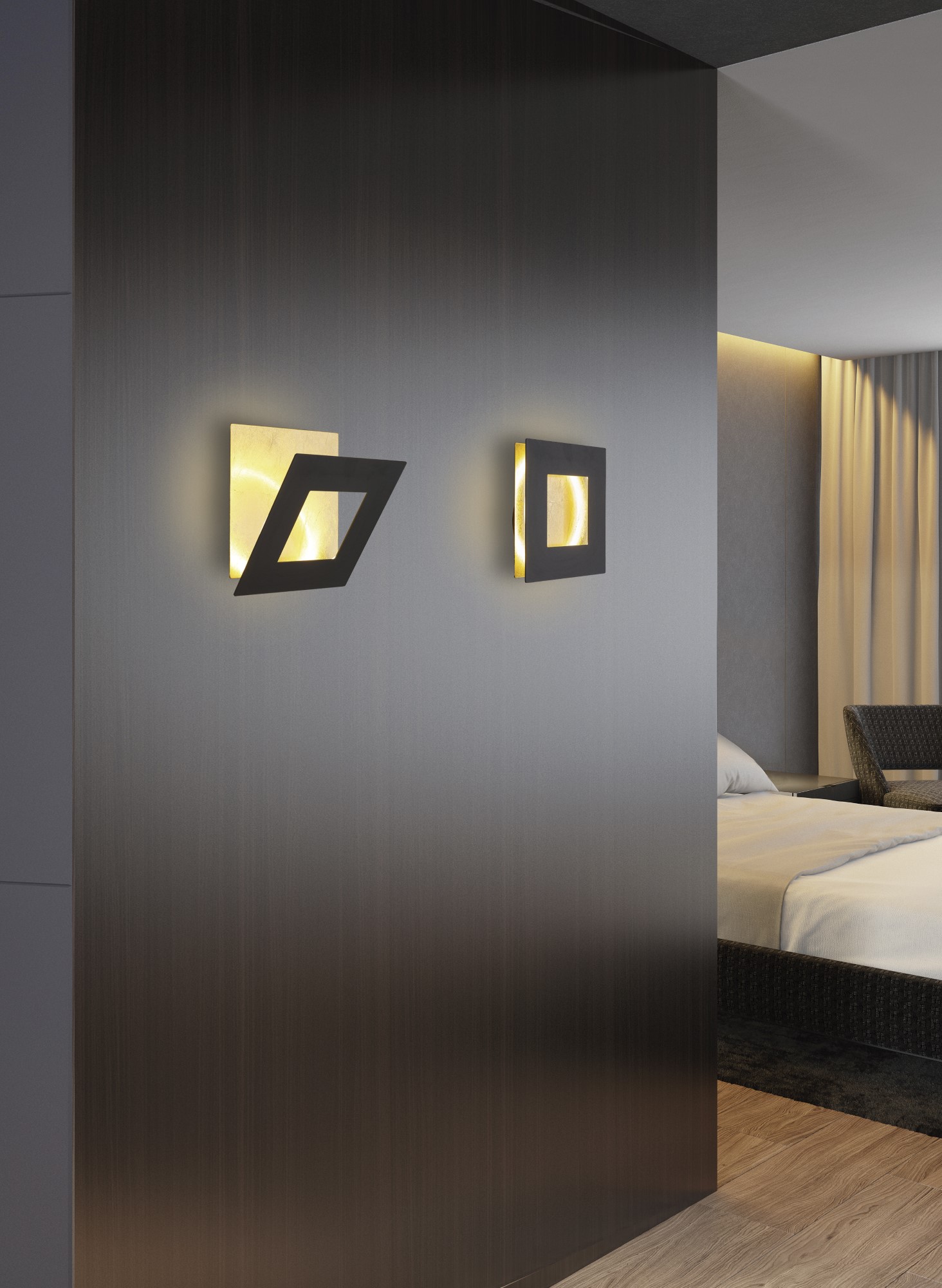 Dalia Black Wall Lights Mantra Flush Wall Lights